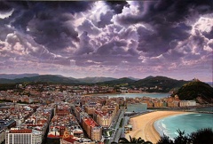 19. Panorámica de San Sebastián.(Obra en Proceso) (Óleo sobre lienzo 195x130 cm.)