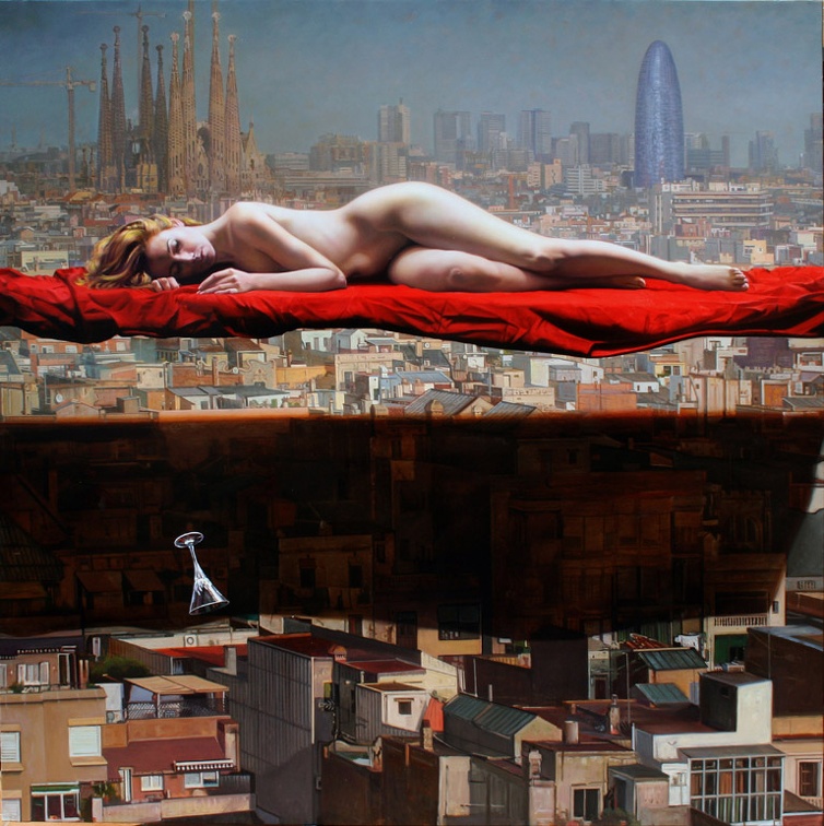 00-Paradoja Arquitectónica.v (Óleo sobre lienzo, 195x195 cm.)(Prix Gabriel Zendel 2009)